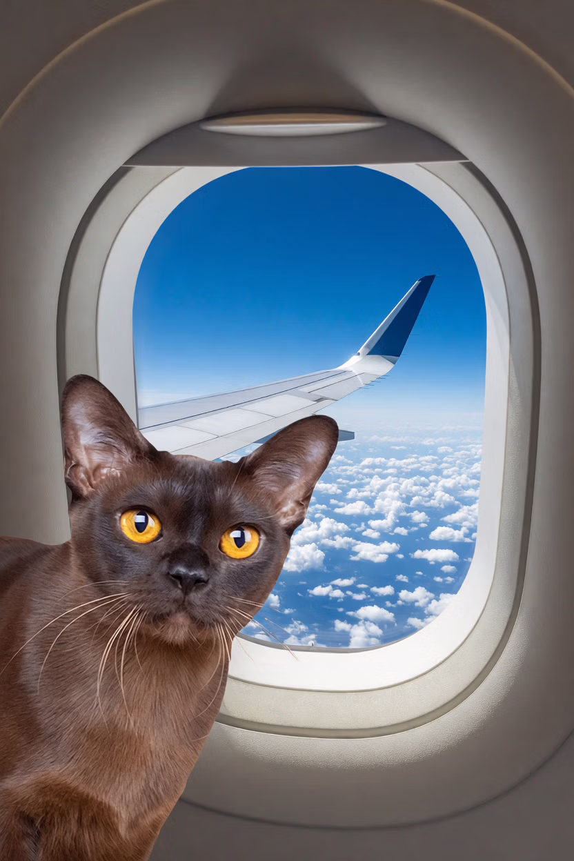 Royal Esprit Burmese kitten travelling by air